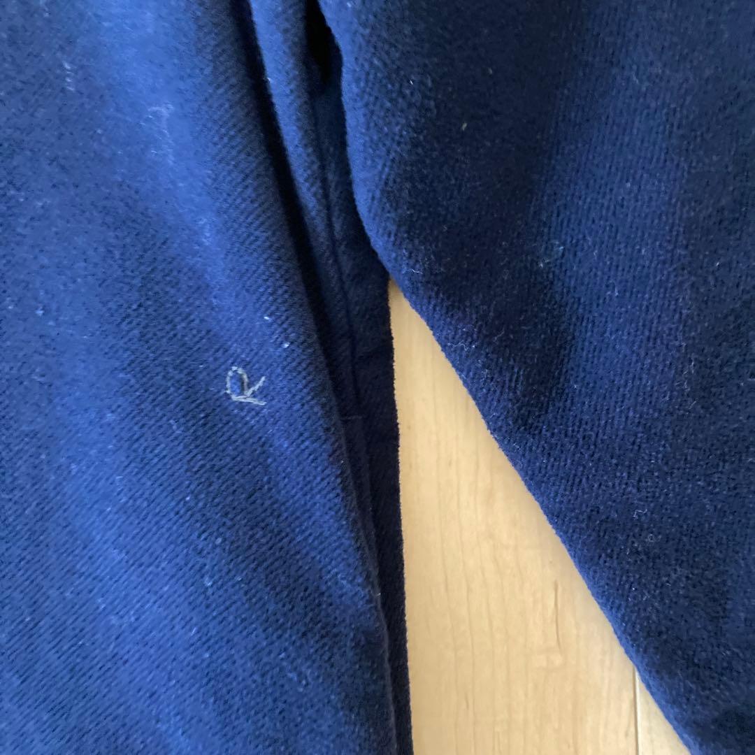 45rコットン素材ネイビー 膝丈ワンピース