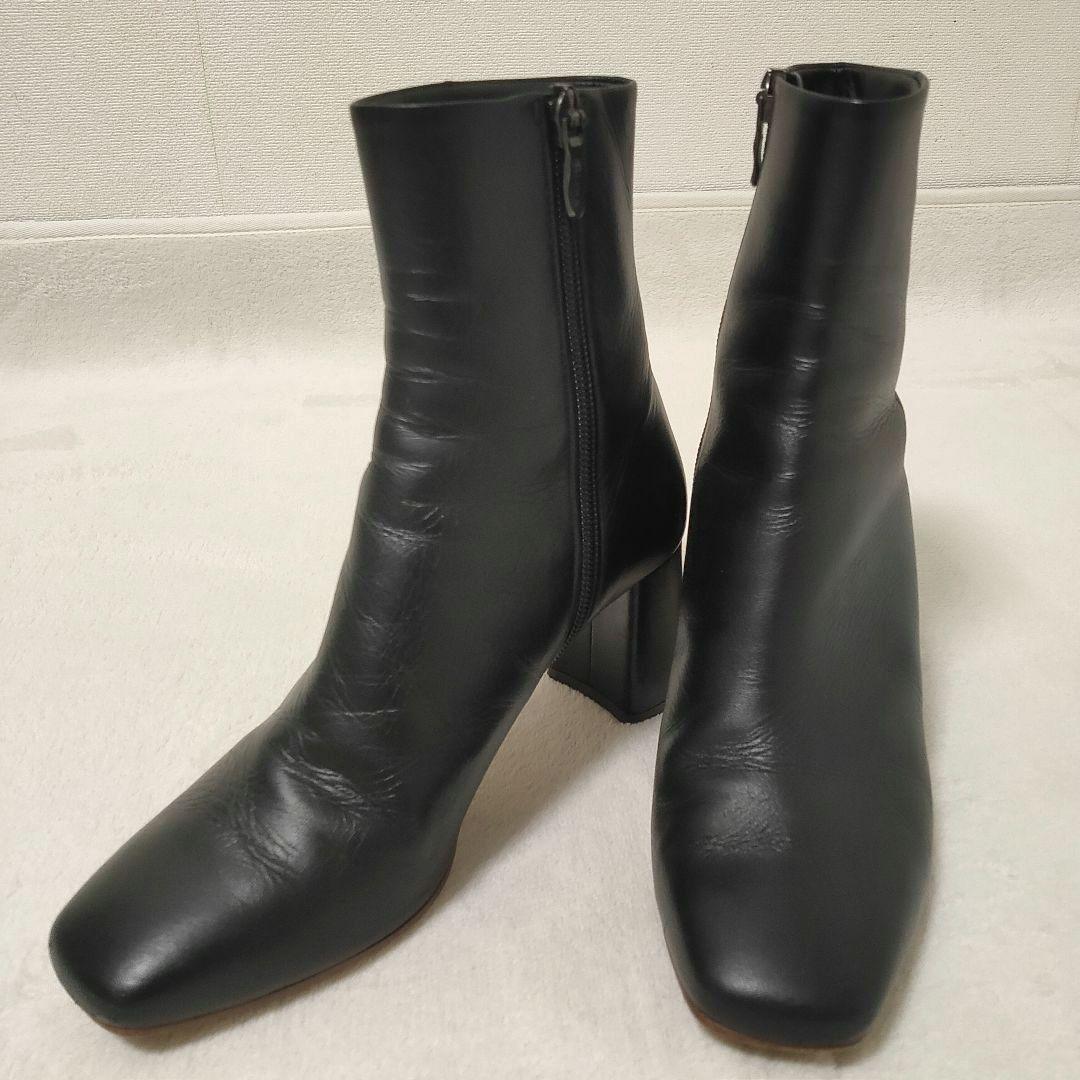 定番 DIANA ダイアナ ショートブーツ 本革 レザー ブラック 23.5cm