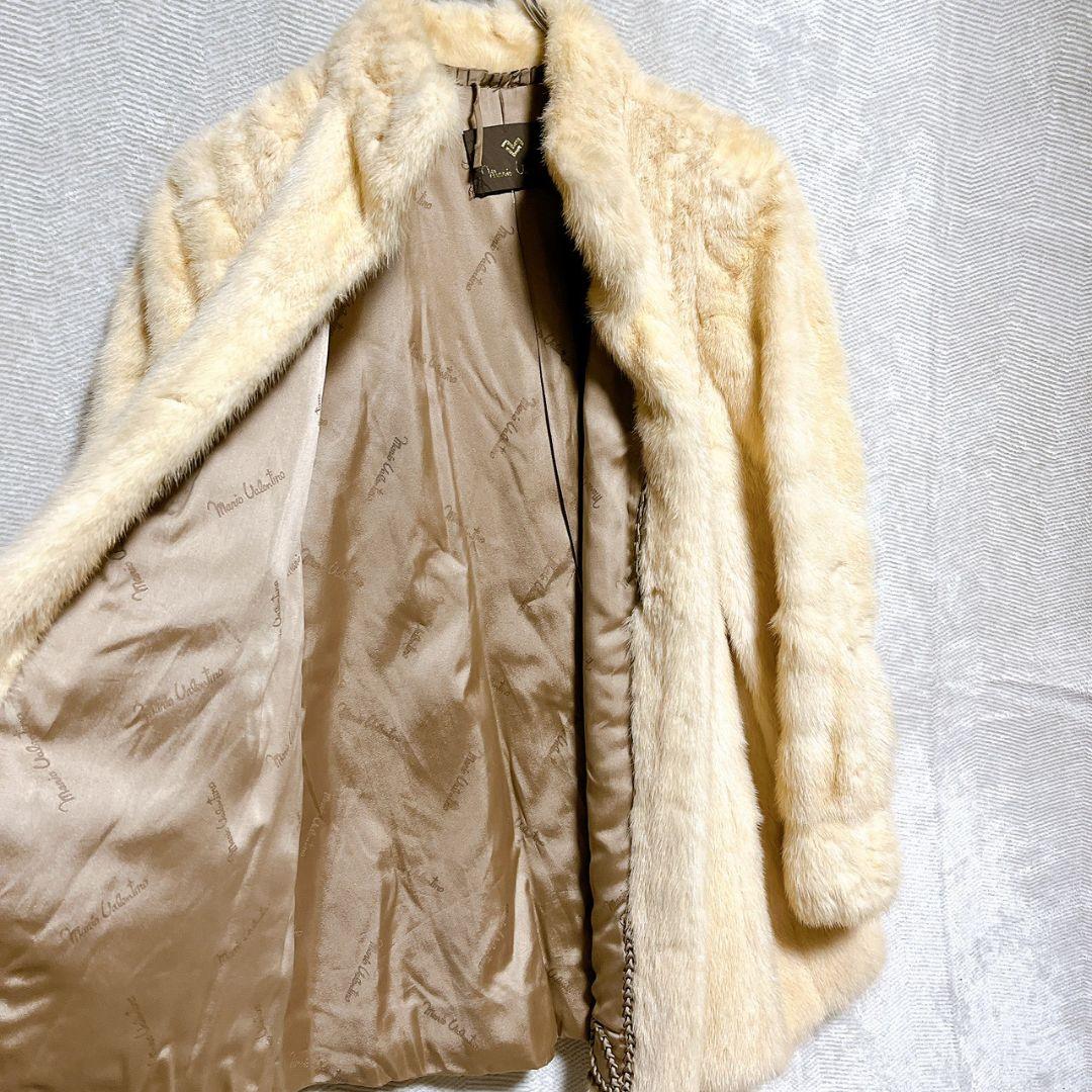 マリオ バレンチノ ファーコート XL ベージュ シルク 高級感 セレブ
