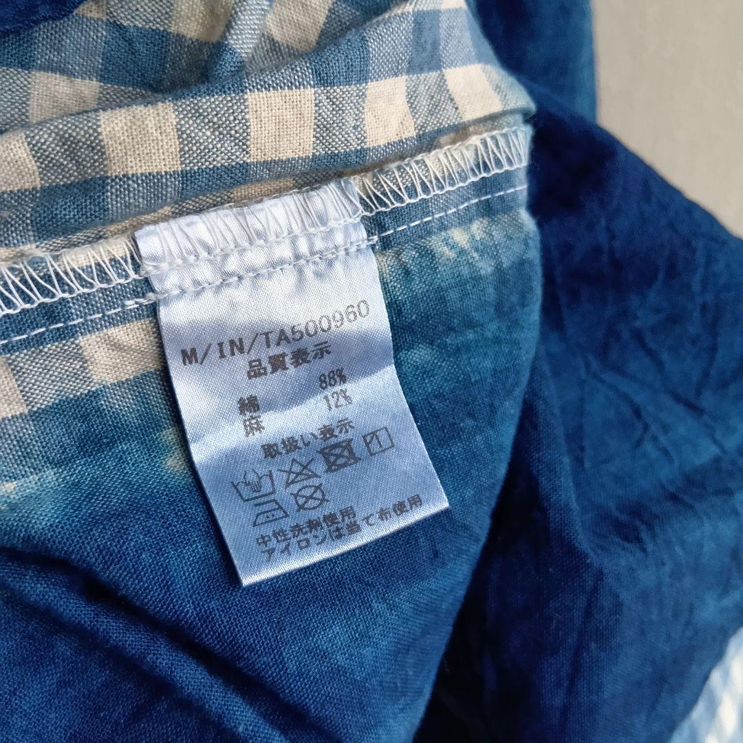 イチアンティークス 日本製 インディゴ染めシャツ チェック