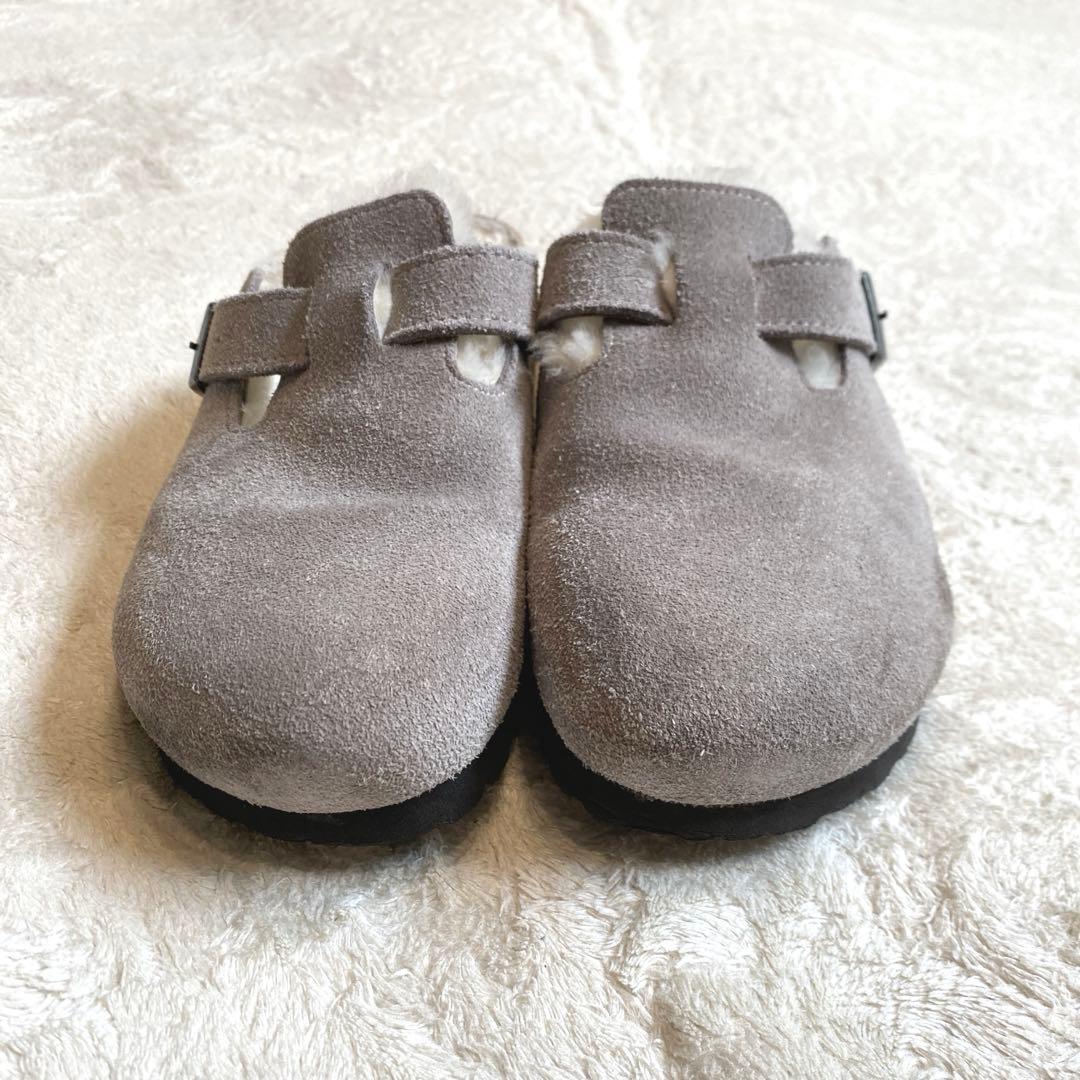 ビルケンシュトック　ボストン　シアリング　内ボア　ムートン　グレー　25cm