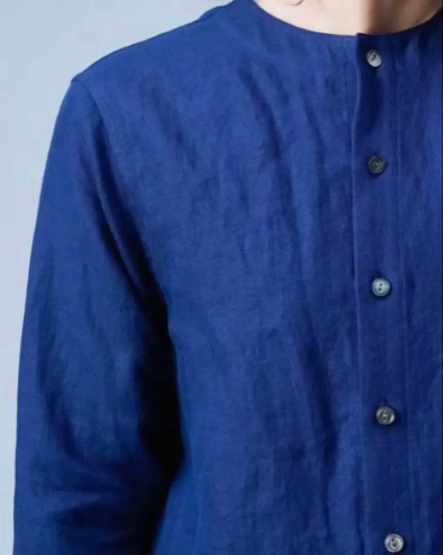 【最終値下】wafu.プレミアムリネン　シャツ＆カーディガン　 /ブルーニュイ