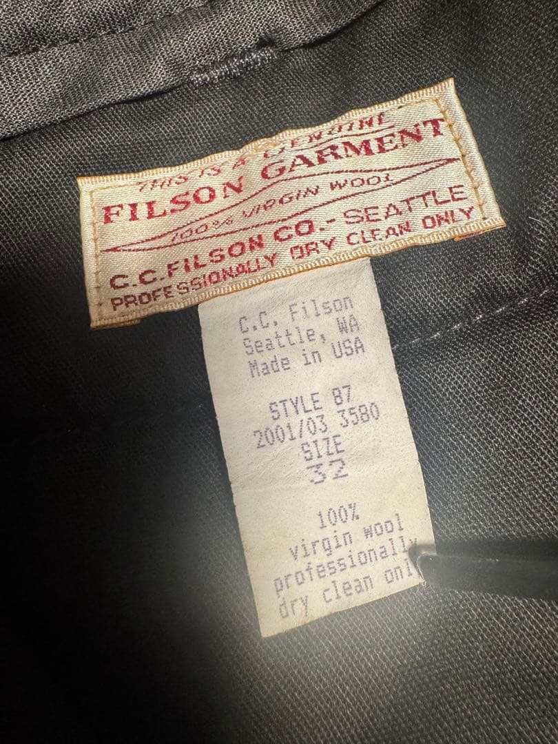 USA製　古着　極暖　FILSON マッキーノ フィールドパンツ ウール　32