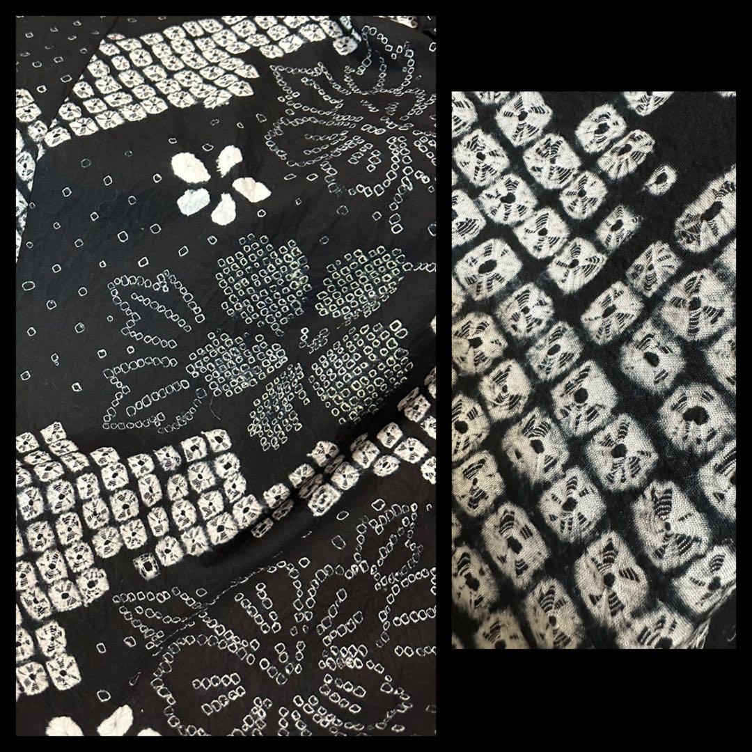 新品美品✨希少トールサイズ　有松鳴海絞り浴衣　黒