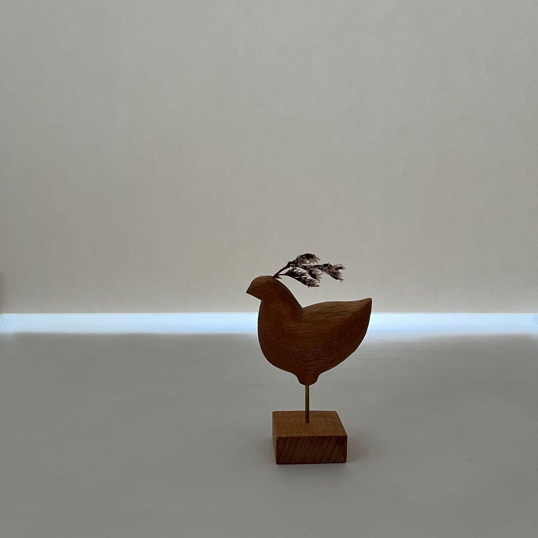 苔むす木工 オブジェ とり