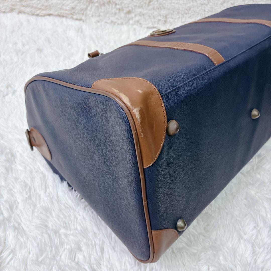 ヴィンテージ！　バーバリー 2way ボストンバッグ 大容量 ネイビー