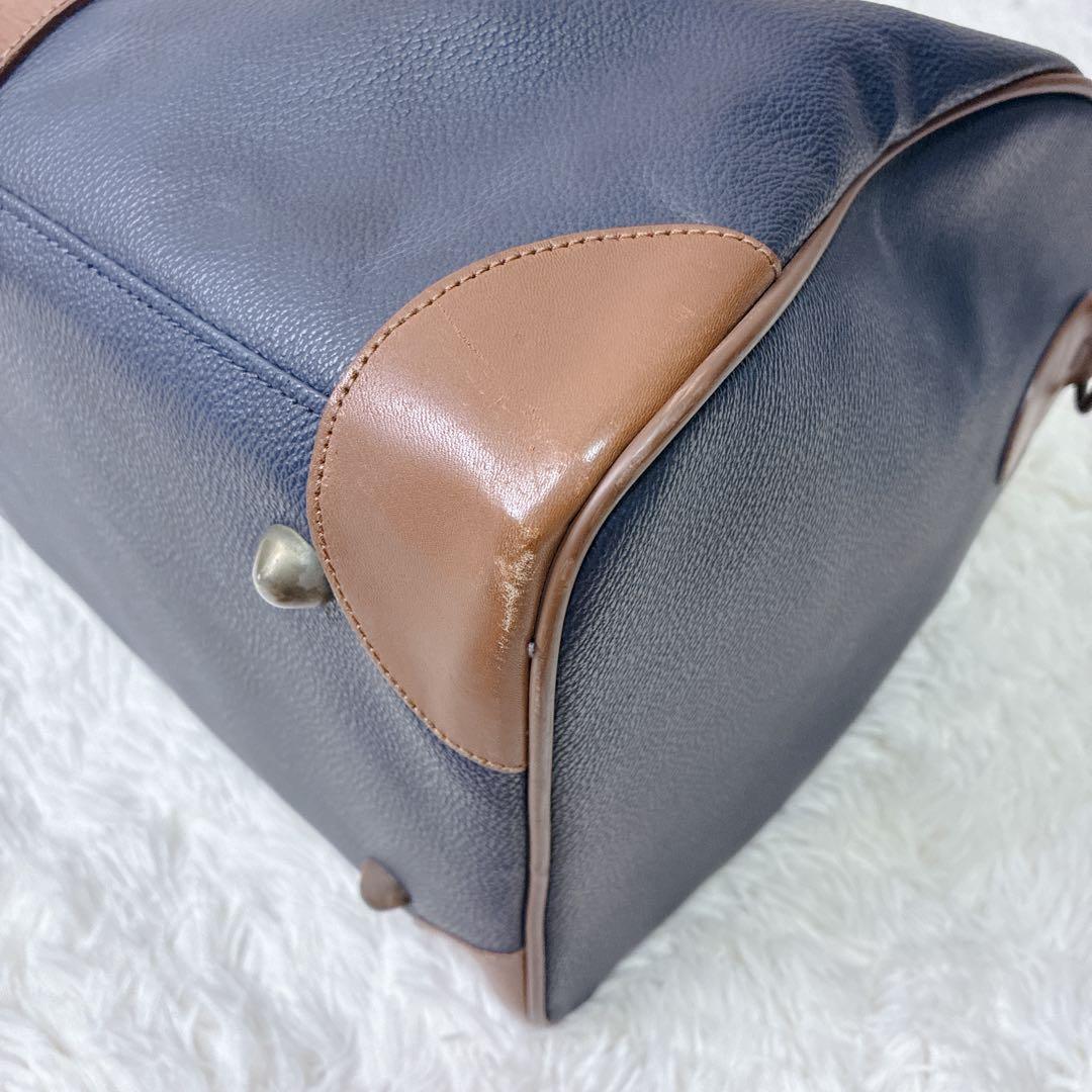 ヴィンテージ！　バーバリー 2way ボストンバッグ 大容量 ネイビー