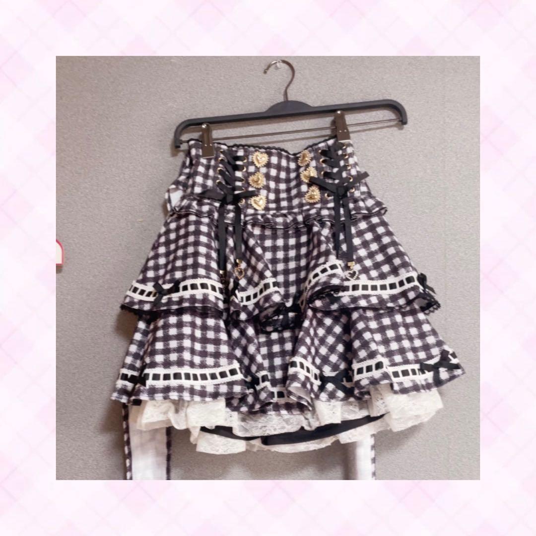♡ LIZLISA リズリサ 黒 チェック スカパン ♡