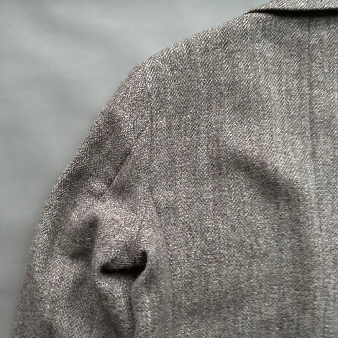 80s USA製 ハリスツイード テーラードジャケット ブラウン ヴィンテージ