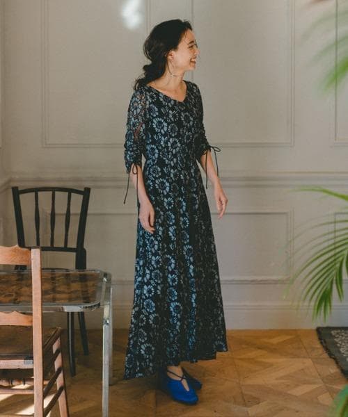 美品 Kastane カスタネ ドレス マキシワンピース 結婚式 パーティー M