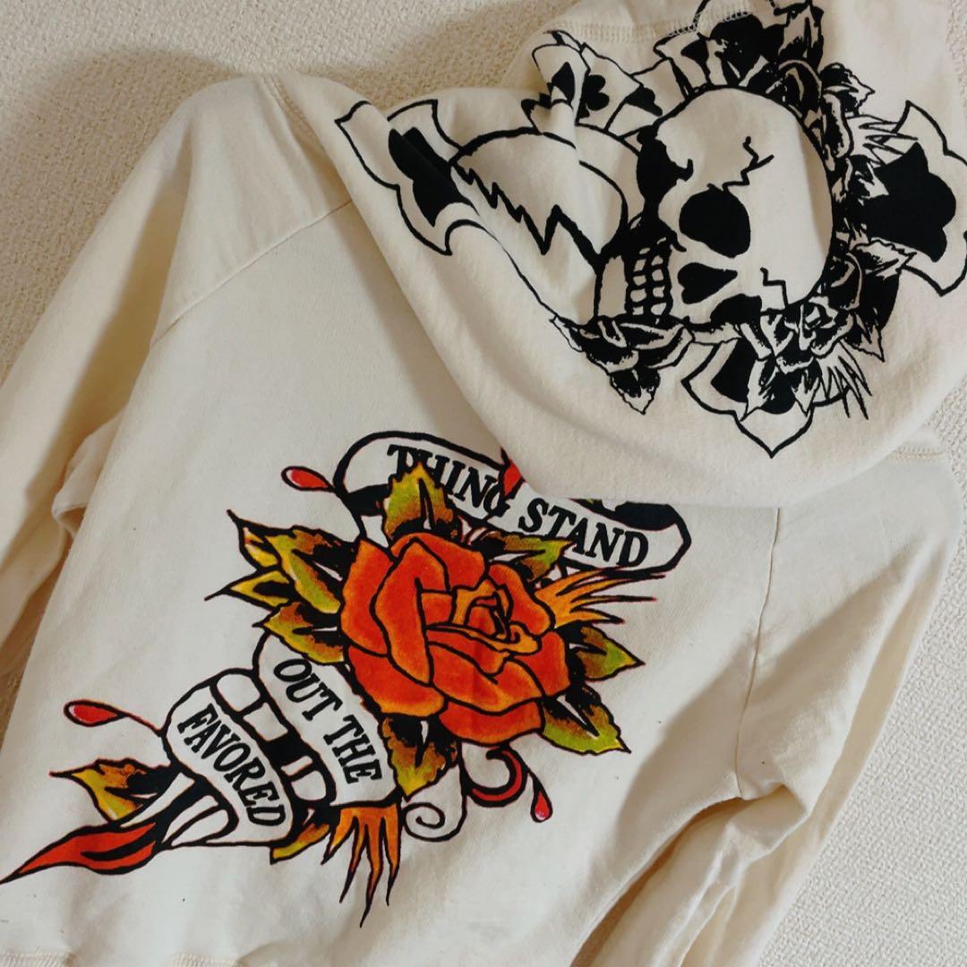 d.i.a. ダイア エド風 スカル 十字架 タトゥーパーカー 平成 y2k