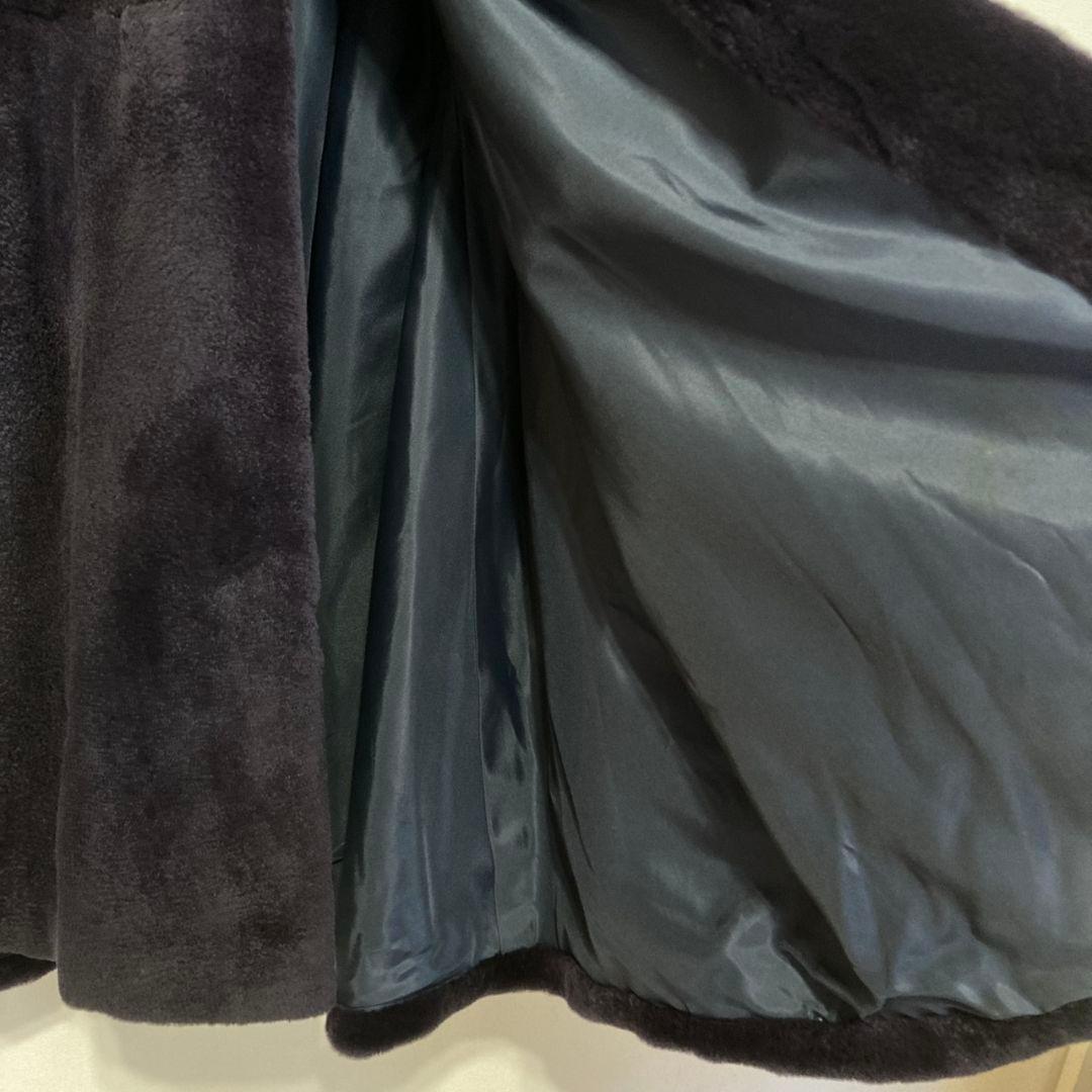 ナカムラファー リアルファー 毛皮 ロングコート フレア F ブラック系