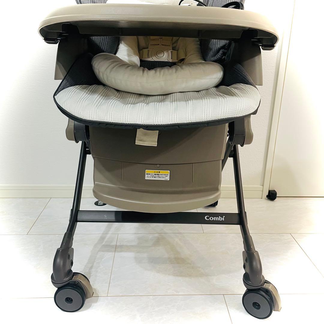 【美品】テーブル艶★コンビネムリラオートスイングBEDiLongカフェブラウン