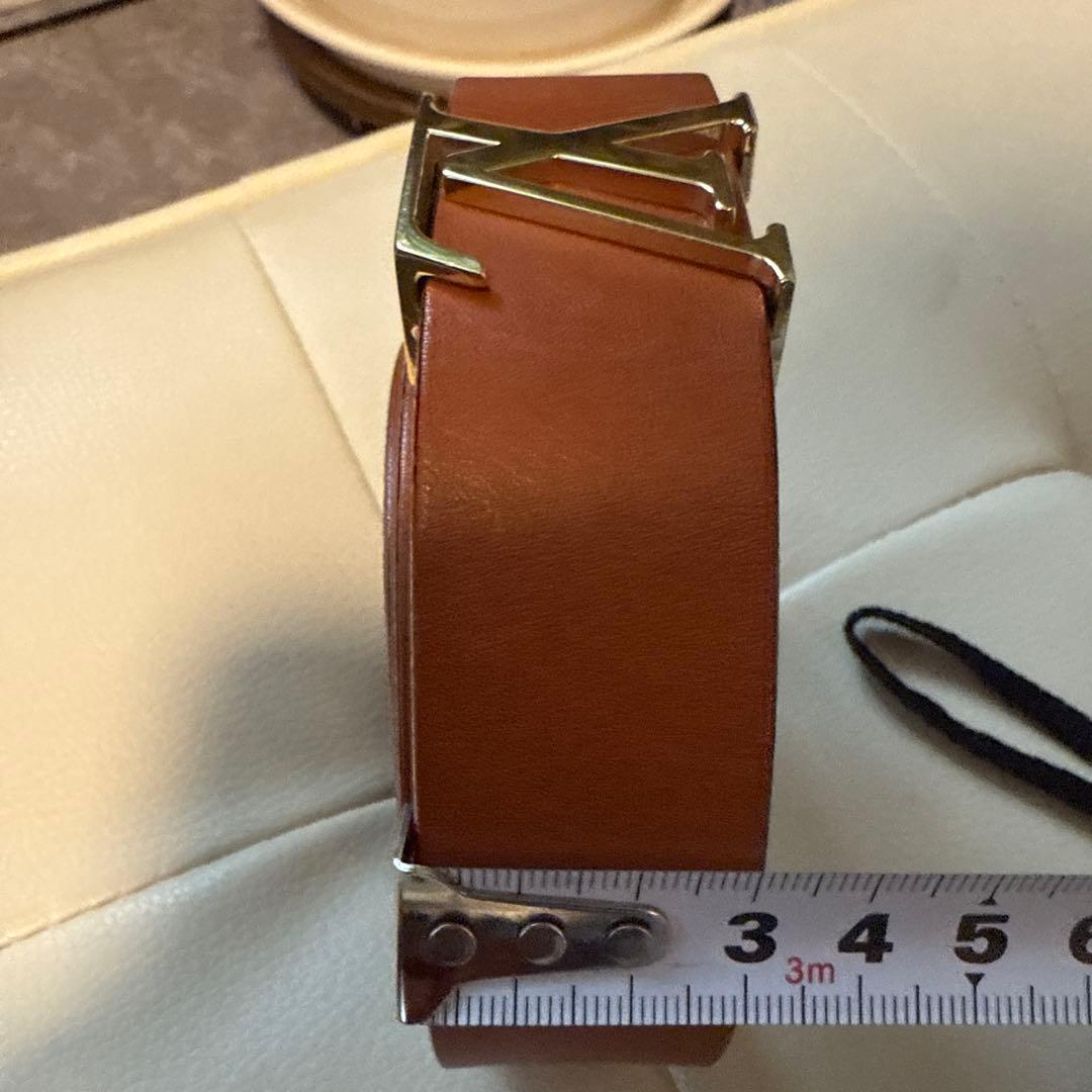 ユニセックス　Louis Vuitton ブラウンレザーベルト　ヌメ革