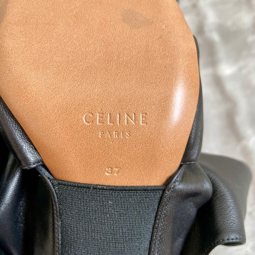 美品 セリーヌ パンプス ミュール ラムレザー ヒール 37 23.5