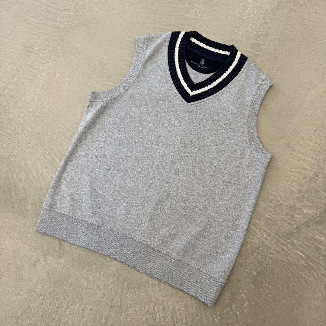 鈴*三様 【美品】 ブルネロクチネリ ベスト コットン グレー M