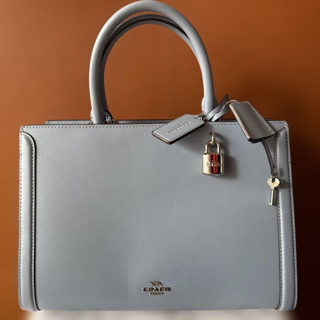 COACH ブルーハンドバッグ フォーマルバッグ