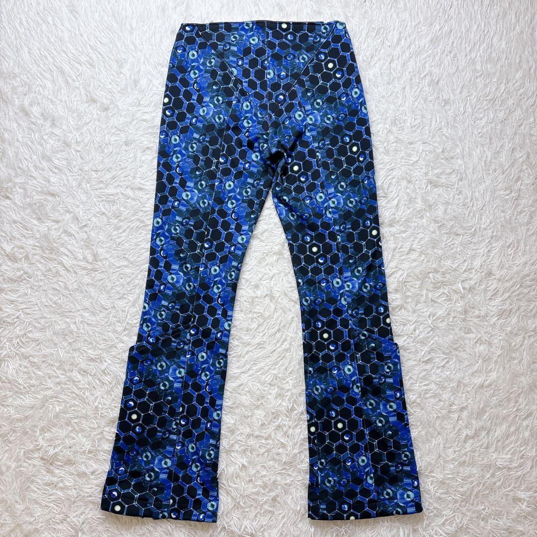 美品✨FOTUS フェトウス 細胞柄 フレアパンツ S サイバー系 y2k 総柄