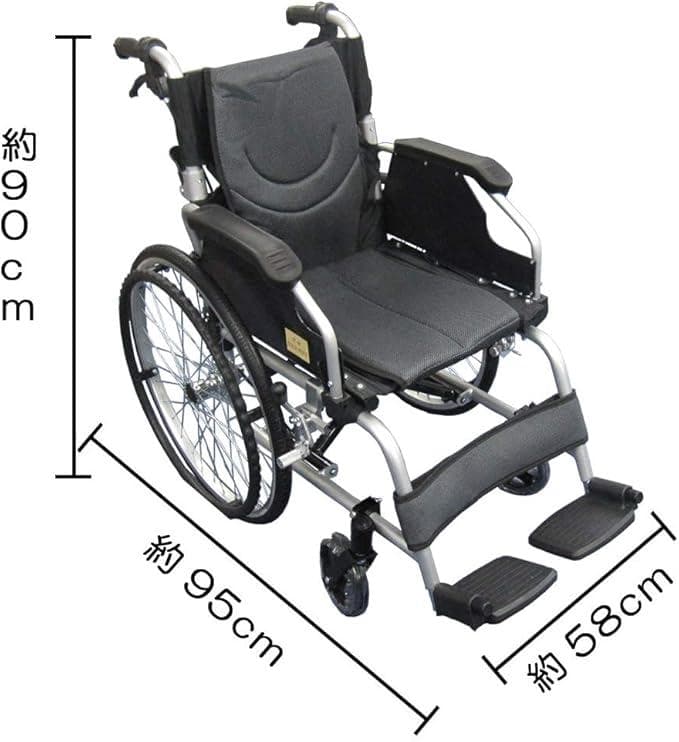 乗りやすく、降りやすく 自走式車椅子【介助ブレーキ付き】 (ブルー)