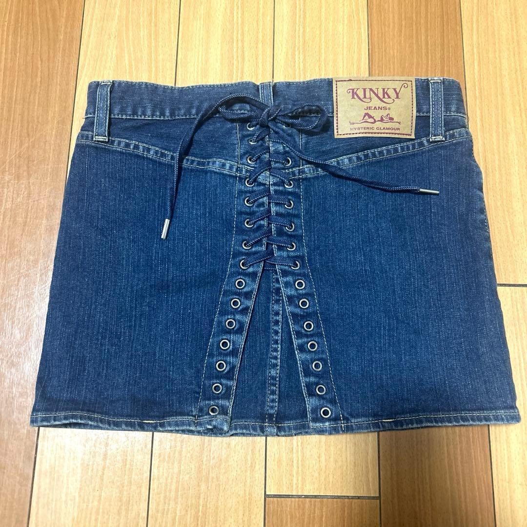 HYSTERIC GLAMOUR マイクロバックレースアップデニムスカート