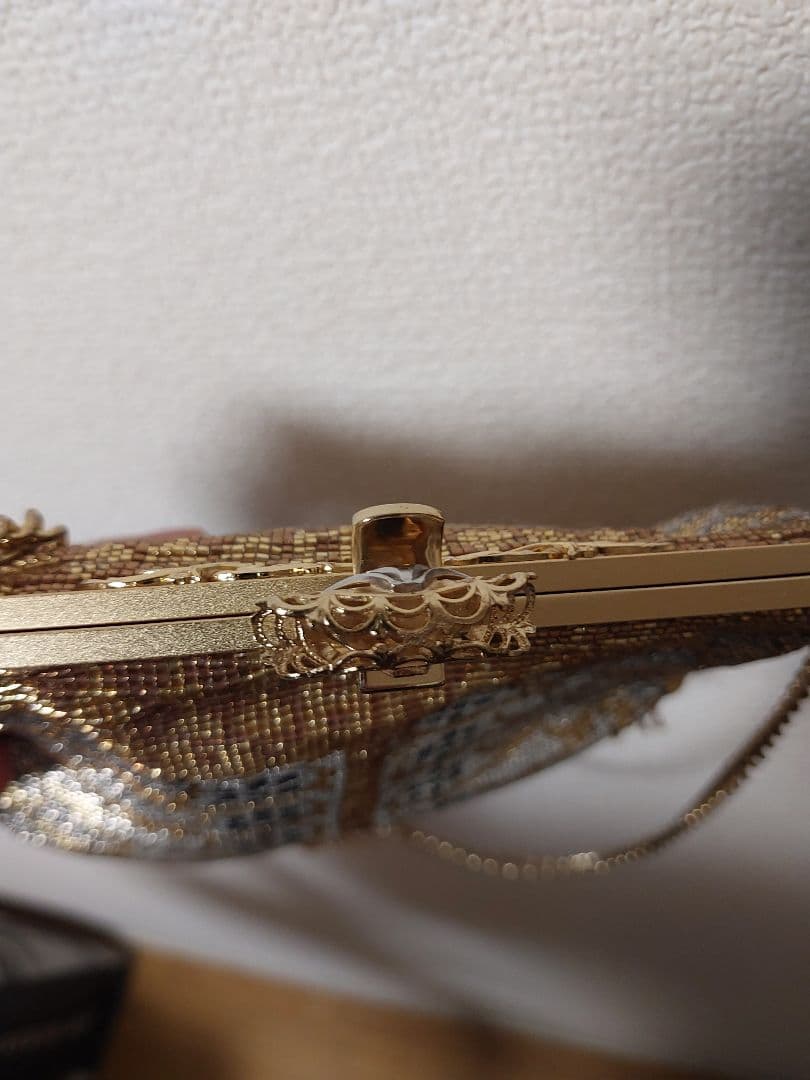 アンティーク　メタルビーズバッグ