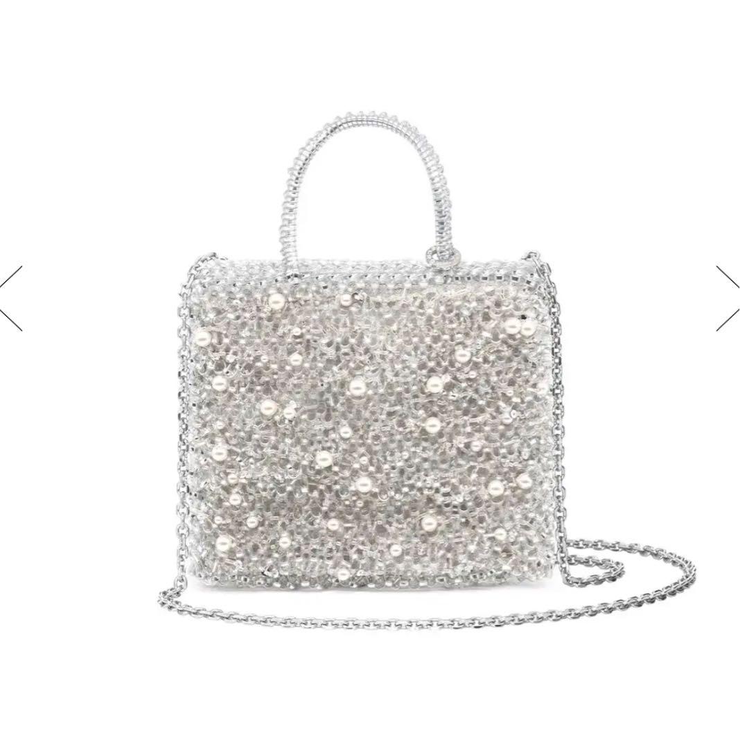 【未使用品/24時間以内発送】ペルラ グリッター/スクエア スモール/シルバー