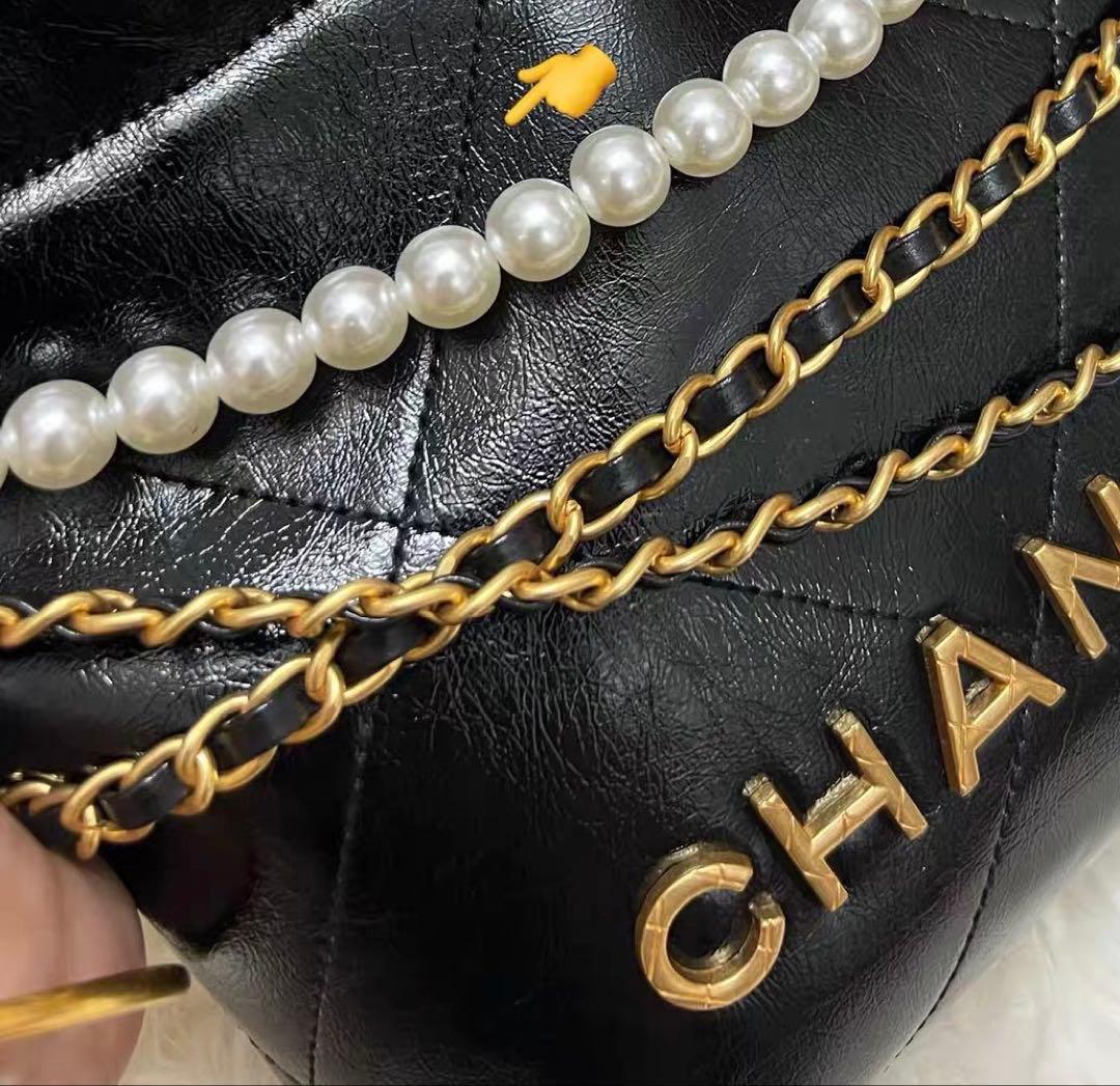 ノベルティ CHANEL ハンドバック 　パールチェーン　キルティング　バック