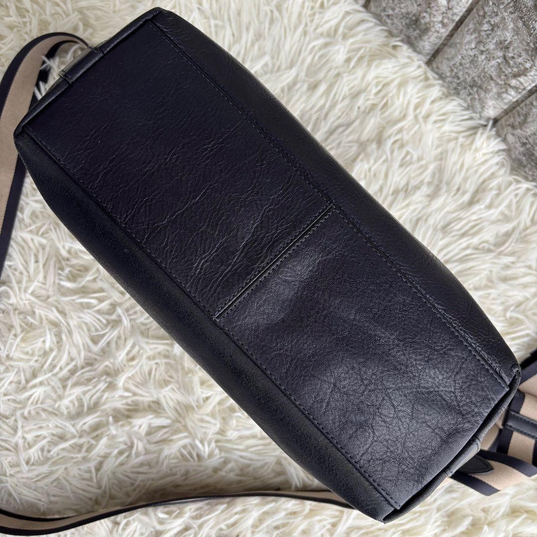 【激レア 良品】コーチ　レザーショルダーバッグ　ヘリテージ　クロスボディ　紺色