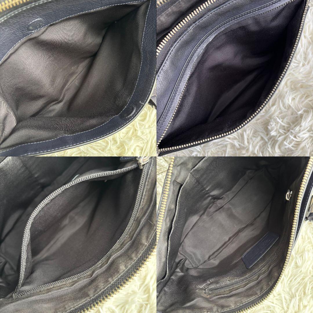 【激レア 良品】コーチ　レザーショルダーバッグ　ヘリテージ　クロスボディ　紺色