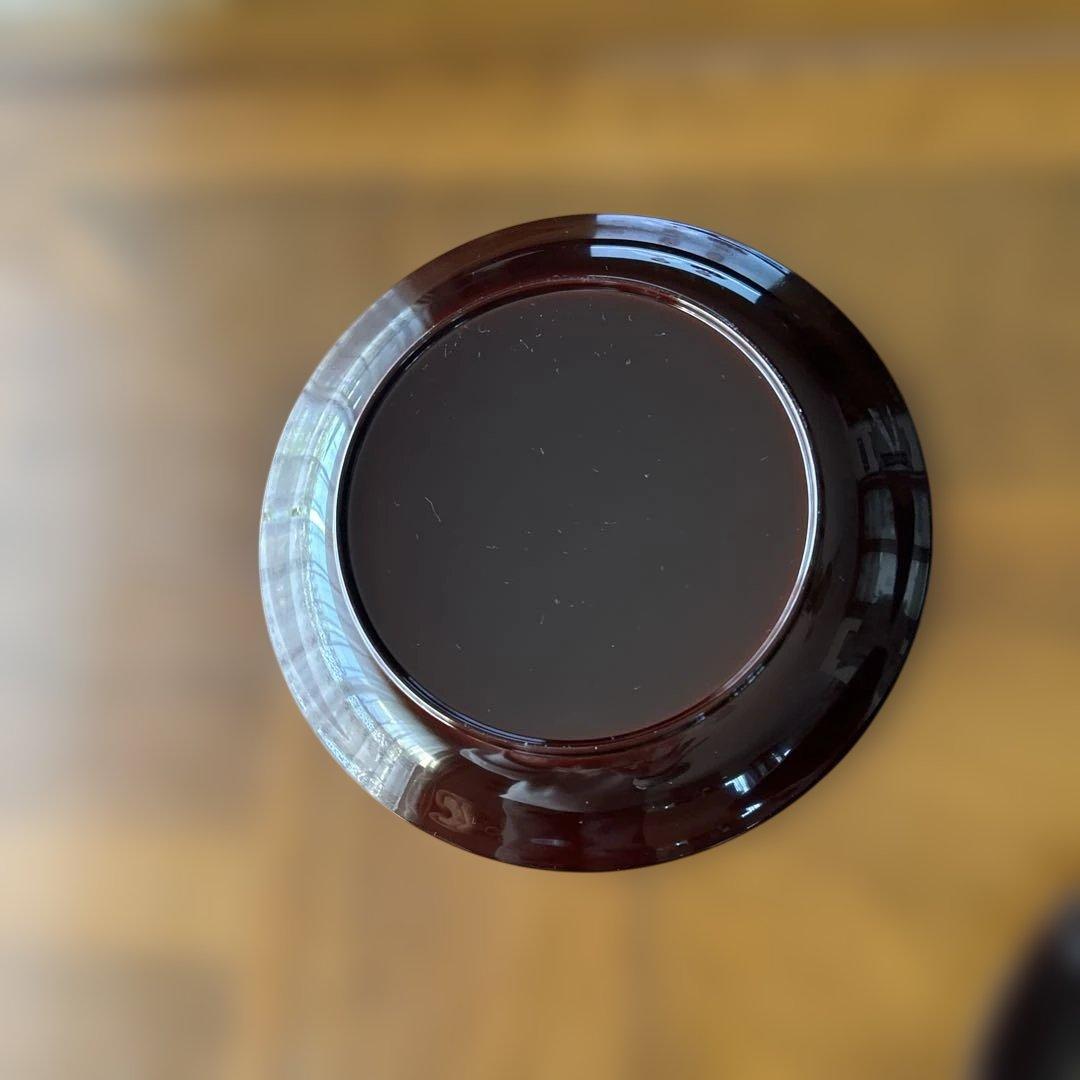 輪島塗り漆器　深い赤色の円形皿 5枚セット　直径19.5cm 美品