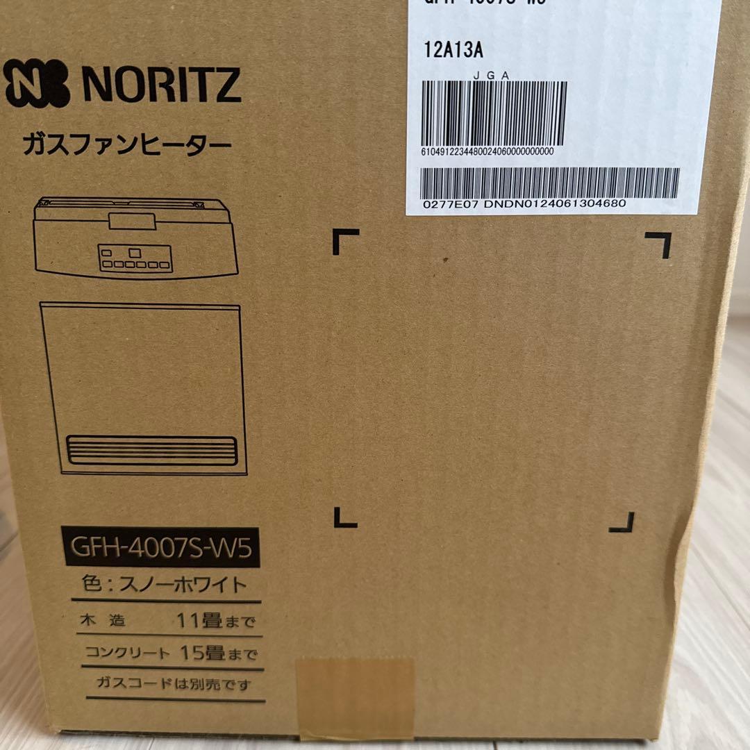 【極美品】ノーリツ　ガスファンヒーター　GFH-4007S-W5 都市ガス