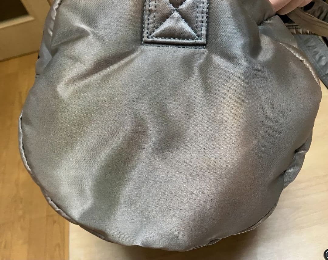 【値引】PORTER タンカー シルバーグレードラムバッグ ストラップ付