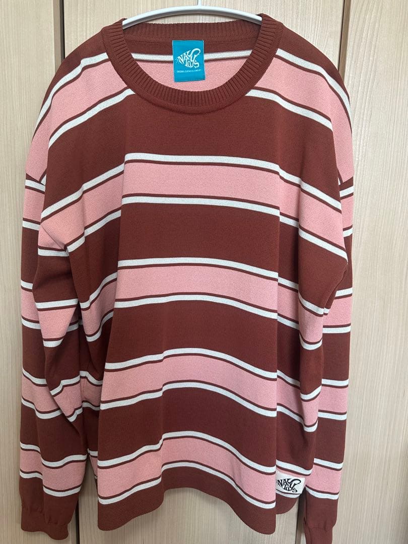 トップス NASTOYS/border crew neck L/S knit