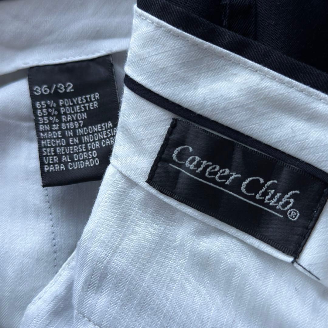 90s レーヨンギャバ ワイドストレート スラックス 2タック W36/L32