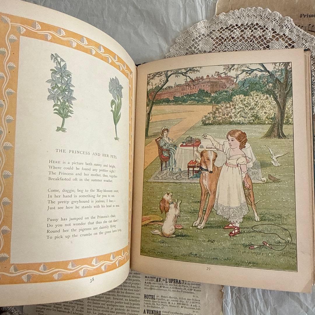 稀少1882年アンティーク美しい挿絵の絵本　洋書　古書ジャンクジャーナル児童書