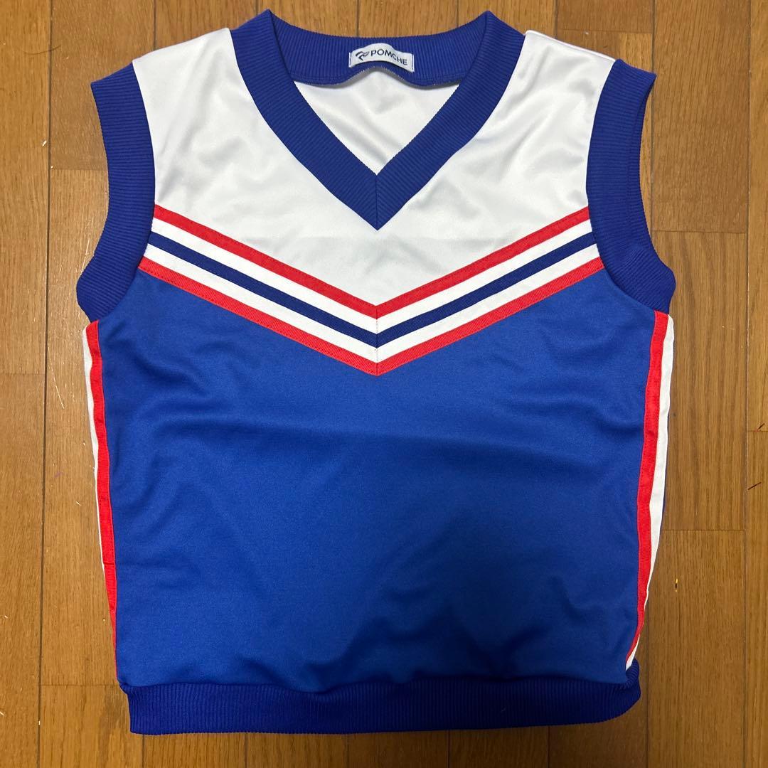 青いチアリーダー衣装 Vネック