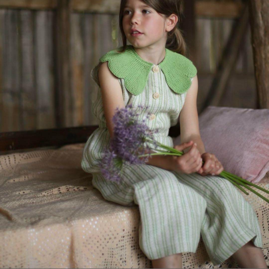 ロンパース・カバーオール kalinka CordeliaOverall Green Stripes 2y