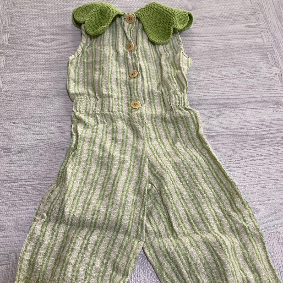 ロンパース・カバーオール kalinka CordeliaOverall Green Stripes 2y
