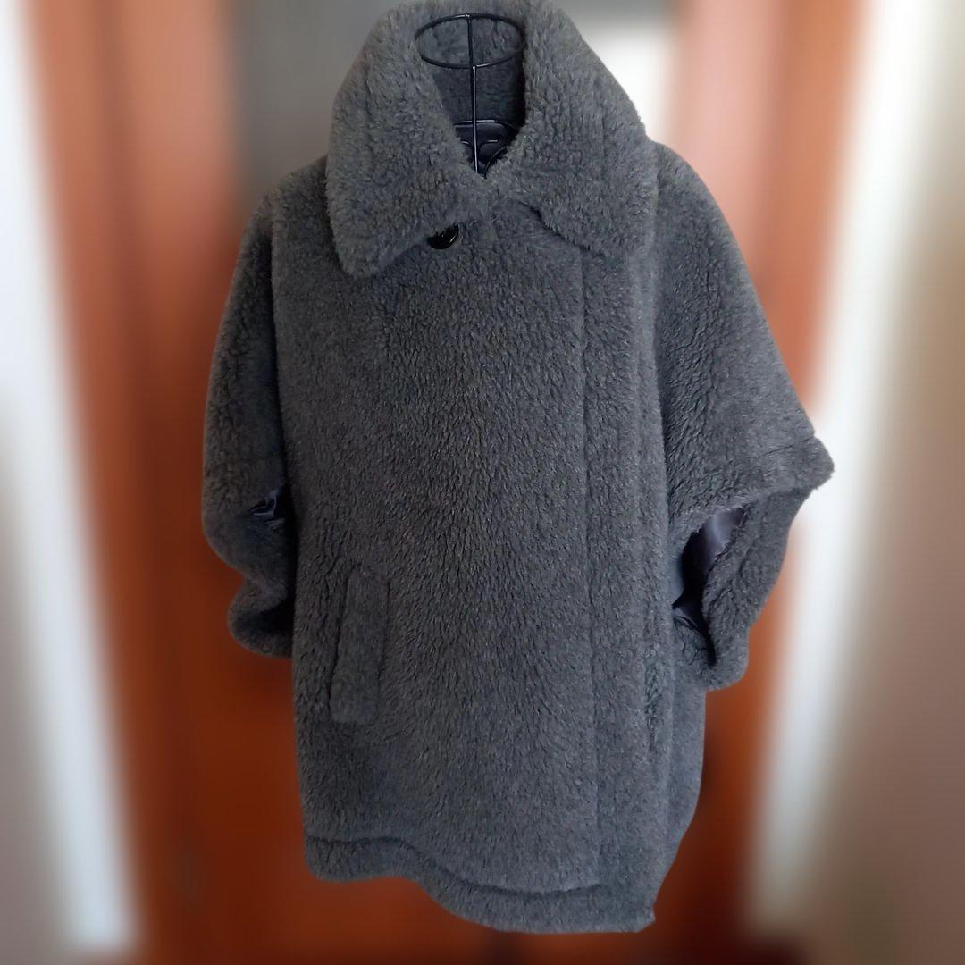 最安値❢rnyroom ♡テディベアポンチョ♡グレー ♡Sサイズ♡極美品