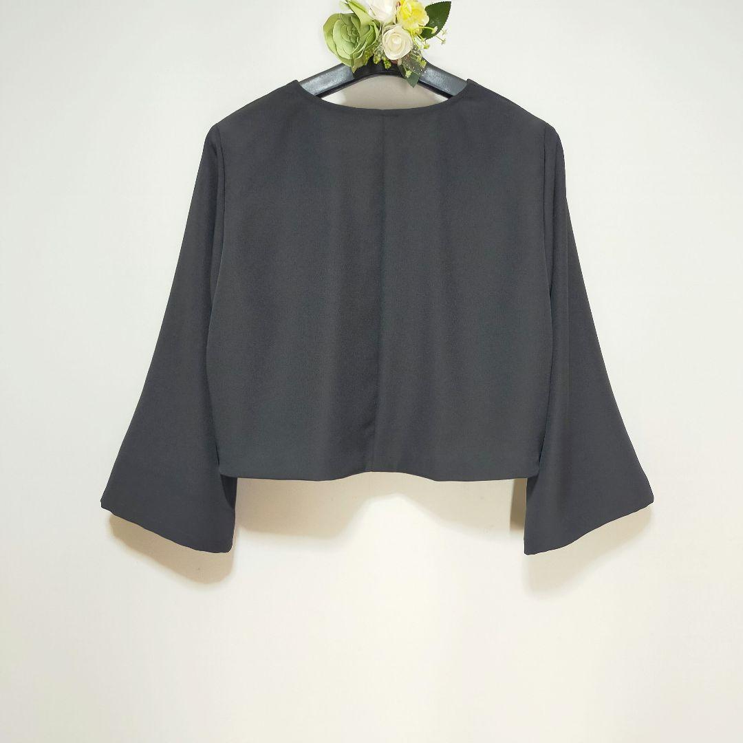 ★黒留袖アンサンブル*ノースリーブワンピース+ボレロ*着物リメイク正絹M〜L㊾