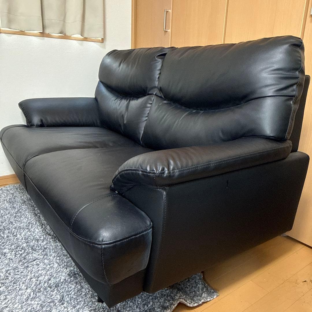【送料込】ニトリ　2人掛け合皮ソファ　Nシールドキャッツ