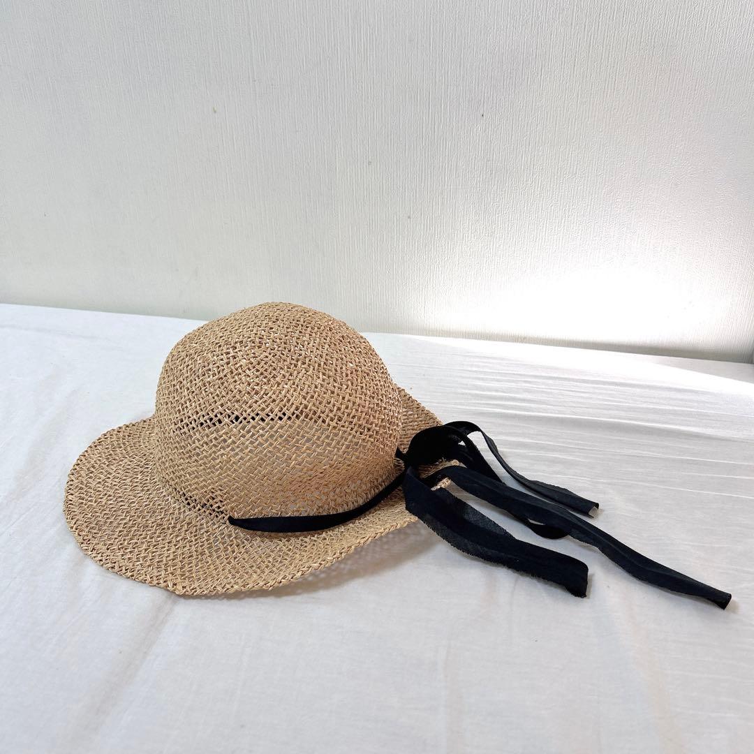 【scha】リボン付きシーグラスハット（L）【定価約¥40,000】麦わら帽子