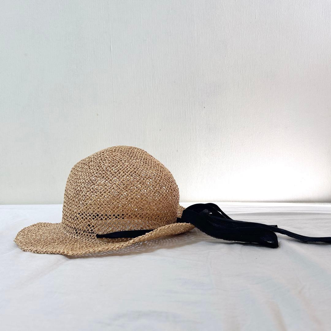 【scha】リボン付きシーグラスハット（L）【定価約¥40,000】麦わら帽子