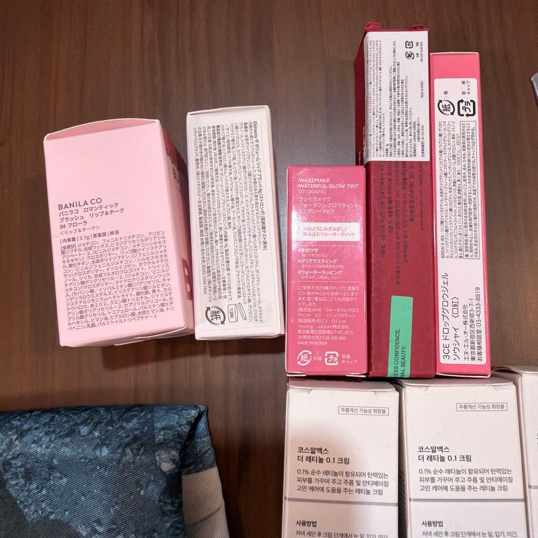 美容まとめ売りセット　リップ　チーク　プランパー　レチノールクリーム　エコバッグ