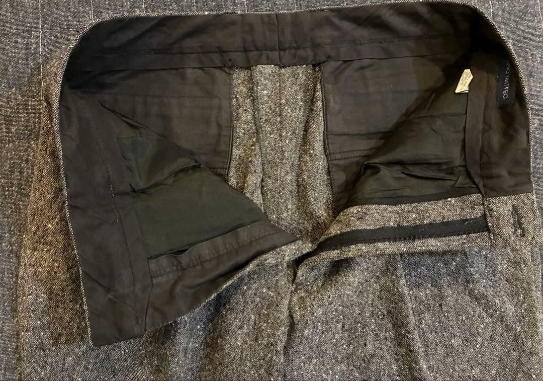 マリオマッテオ ツイード　グレー ワンタックスラックス　ウール100 イタリア製