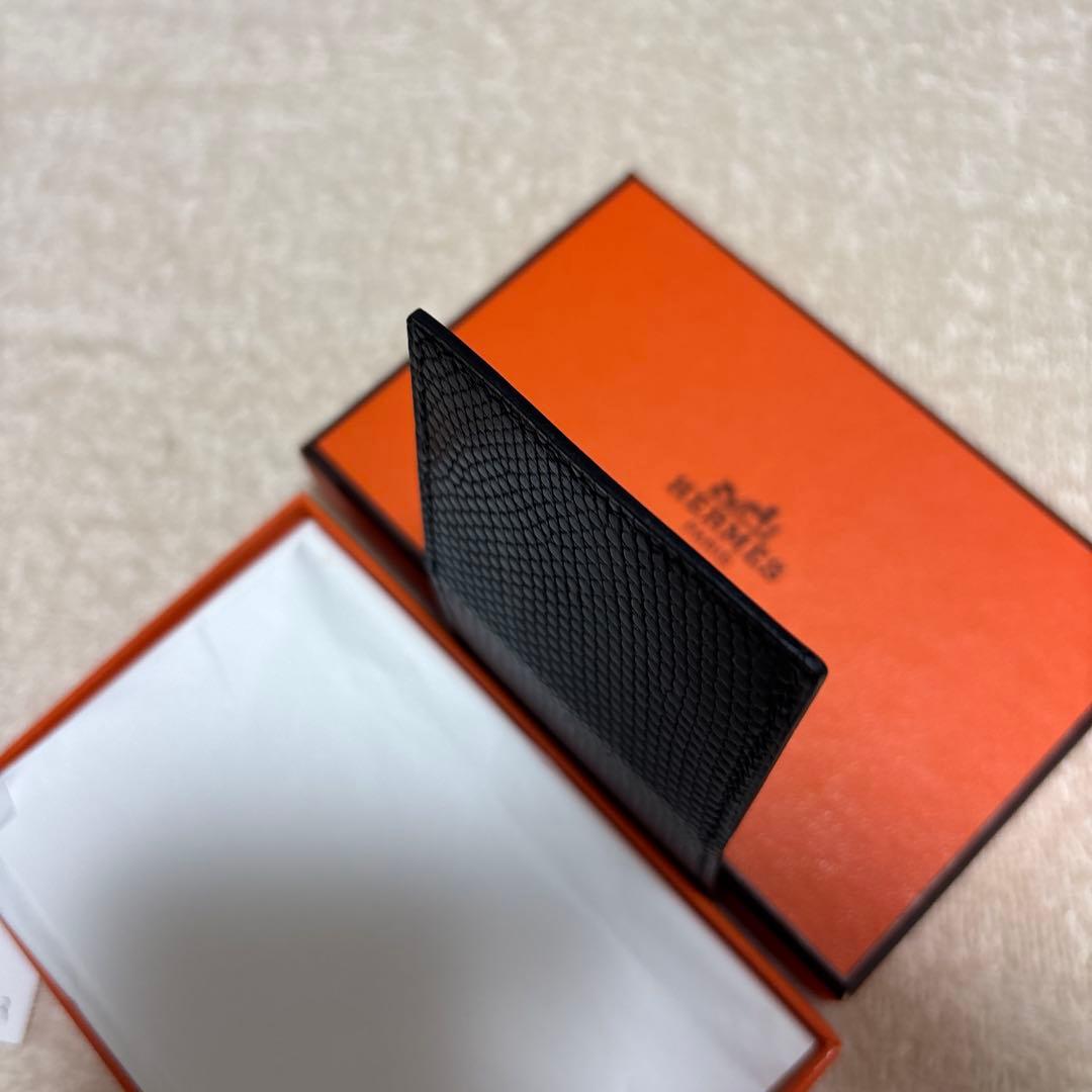 HERMES　エルメス　ミニフォトケース　レザー　ブラック　希少