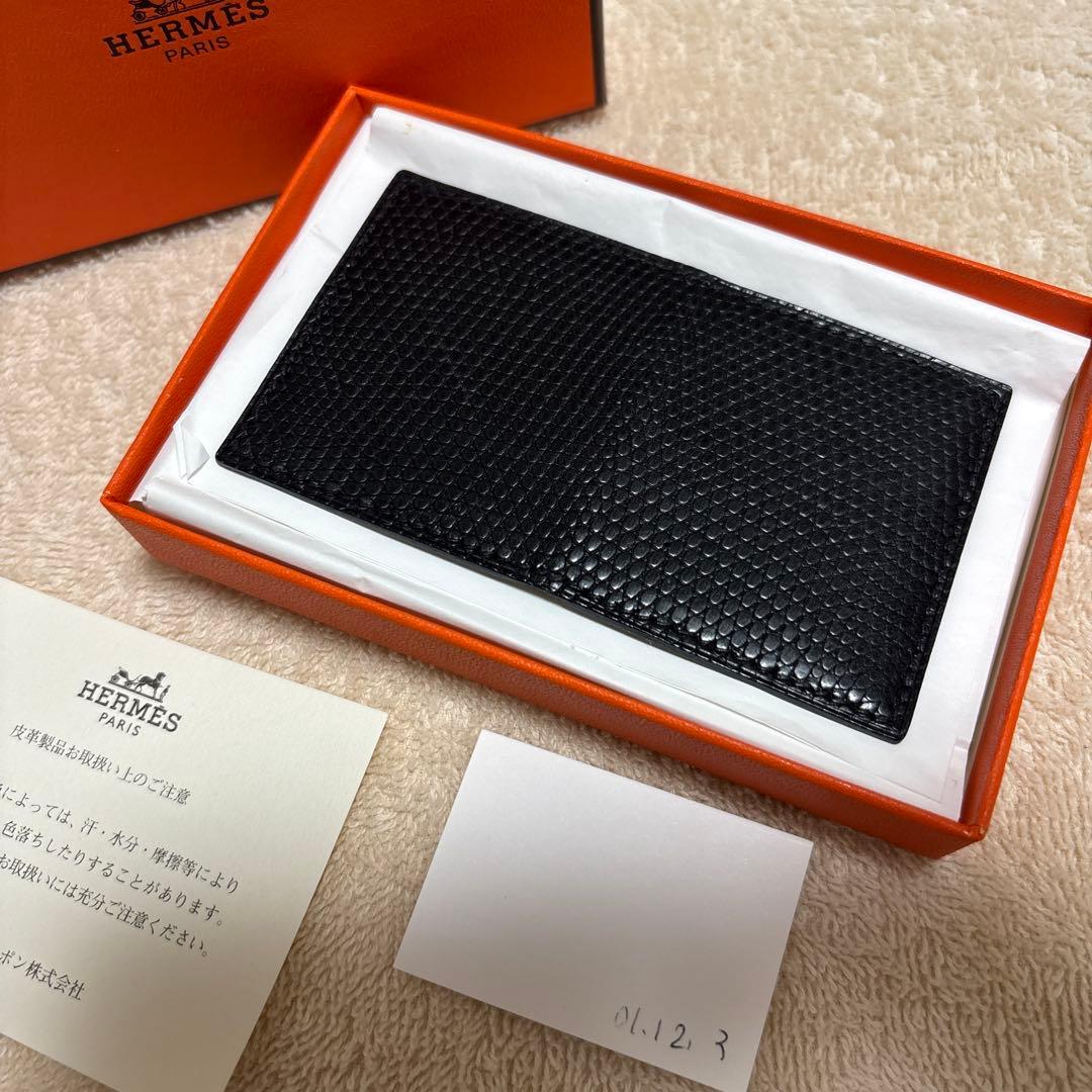 HERMES　エルメス　ミニフォトケース　レザー　ブラック　希少