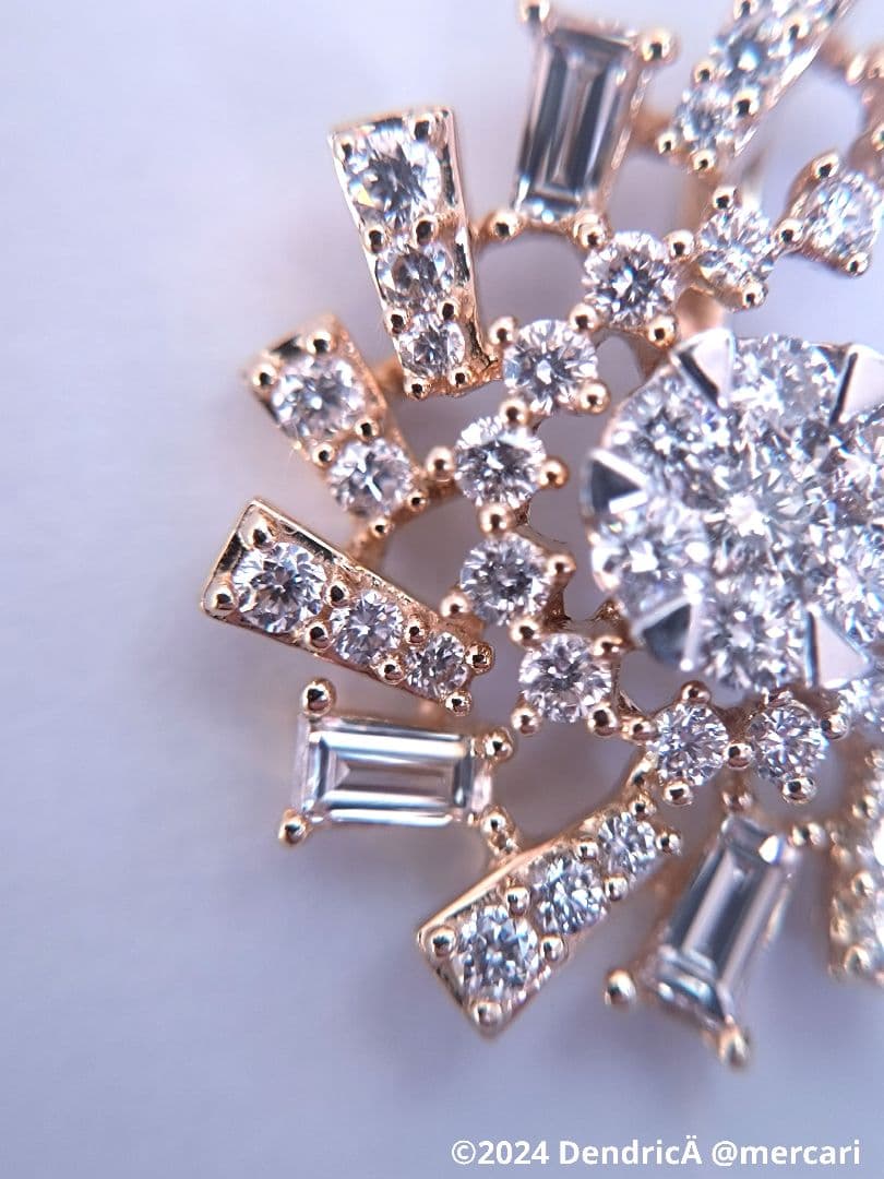 ROCCA　ダイヤモンドペンダントトップ　0.696ct　K18　コンビ　螺旋