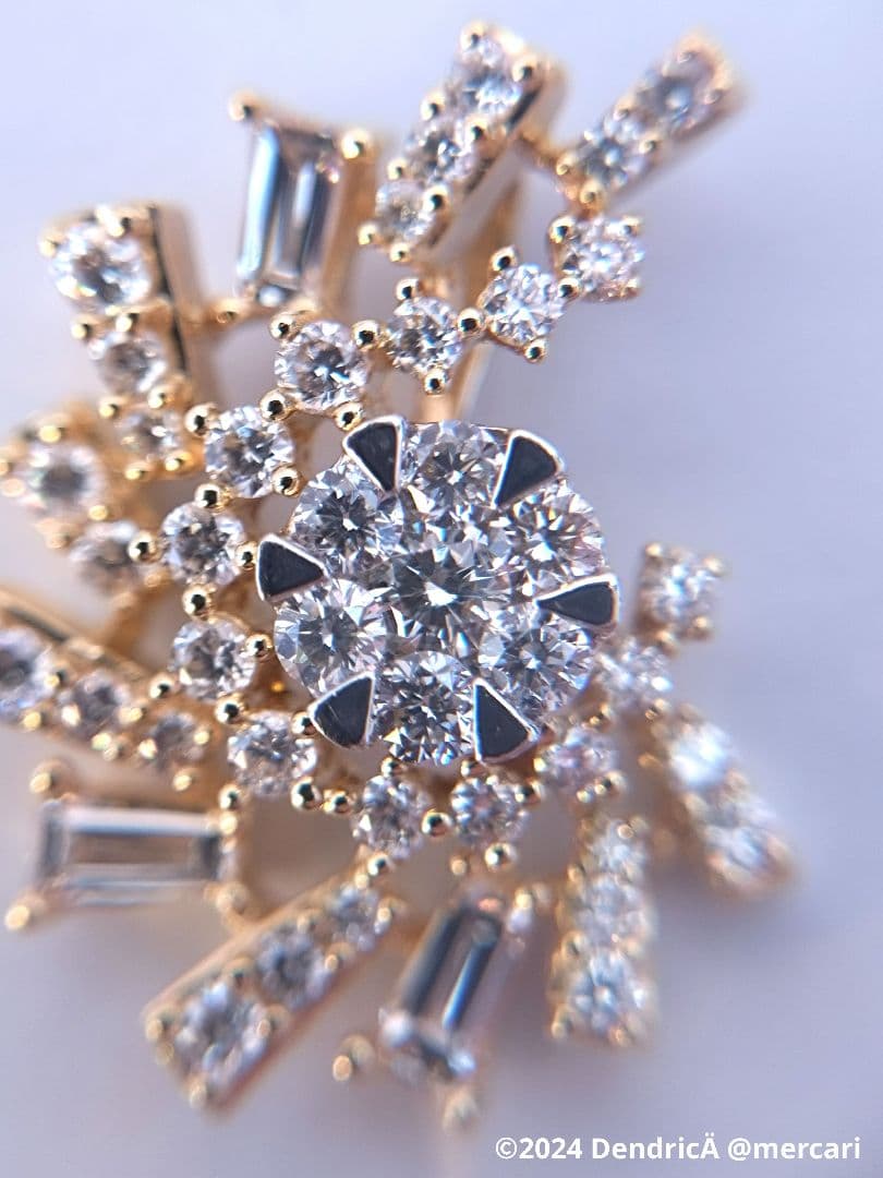 ROCCA　ダイヤモンドペンダントトップ　0.696ct　K18　コンビ　螺旋