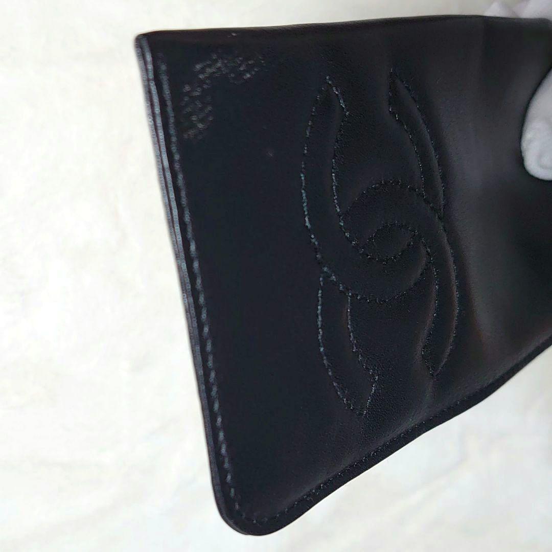 シャネル　メガネケース　ラムスキン　レザー　ＣＣマーク 黒